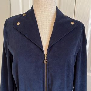 St. John Sport by Marie Gray Faux Navy Suede Jacket Size P/2